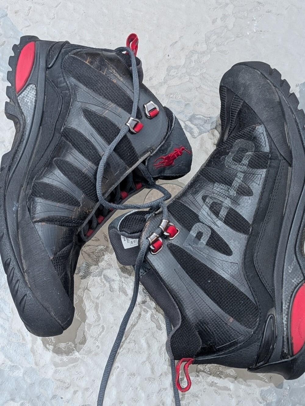Polo Ralph Lauren Spielman Black Trail Hiking Boots Size US 10 Men's